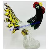 Murano Hand Blown Art Glass Rooster Figure