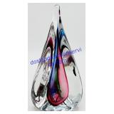 Purple Tear Drop Art Glass Paperweight