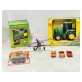 John Deere Toy Tractor, Ornament & Match Box Cars