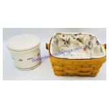 Longaberger Basket w/Liner and Candle w/Lid