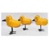 (3) Rustic Arrow Metal Chicken Statues