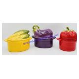 (3) Philippe Richard Veggie Mini Casserole Dishes