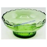E.O. Brody Co. Green Glass Pedestal Bowl