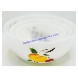 Fire King Milk Glass Gay Fad Mixing Bowl Set