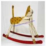 Vintage Wooden Rocking Cat