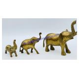 (3) Brass Elephant Figurines