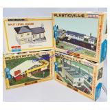 (4) Plasticville USA Building Kits
