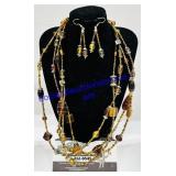 Beaded Necklace & Earrings Set