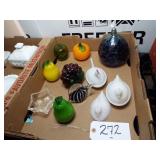 COLOR GLASS FRUIT/FISH/CHICKENS