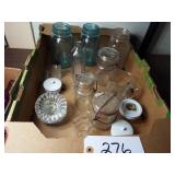OLD PYREX BOTTLES/CANNING JARS/MEAS. CUP
