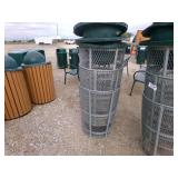 3 Metal Trash Bins