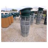 3 Metal Trash Bins