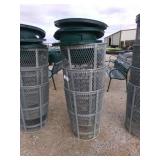 3 Metal Trash Bins