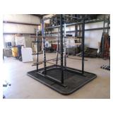 Squat Rack with 2 Weight Bars and Floor Mat