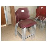 4 Maroon Chairs
