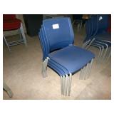 4 Blue Stackable Chairs