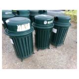 3 Metal Recycle Bins