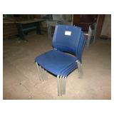 4 Blue Stackable Chairs