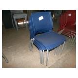 4 Blue Stackable Chairs