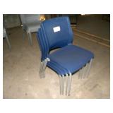 4 Blue Stackable Chairs