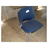 4 Blue Stackable Chairs