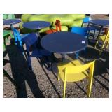 Round outdoor Metal Table with 3 Assorted Colors