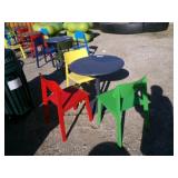 Round outdoor Metal Table with 3 Assorted Colors