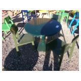Round outdoor Metal Table with 3 Assorted Colors