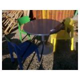 3 Chairs Round Outdoor Metal Table