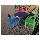 3 Chairs Round Outdoor Metal Table
