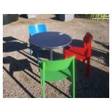 Round outdoor Metal Table with 3 Assorted Colors
