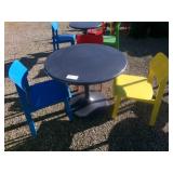Round outdoor Metal Table with 3 Assorted Colors