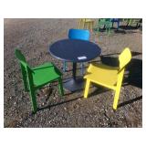 Round outdoor Metal Table with 3 Assorted Colors