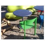 Round Outdoor Metal Table with 1 Assorted Chairs