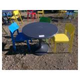 Round outdoor Metal Table with 3 Assorted Colors