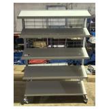 Rolling Display Rack with Adjustable Shelves