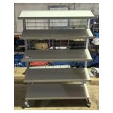 Rolling Display Rack with Adjustable Shelves