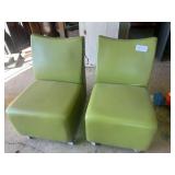 Two Rolling Green Chairs