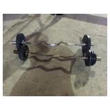 2 Curl Bars with Weights