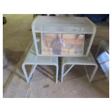 3 Metal Bench with Mirrors