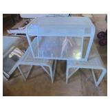 3 Metal Bench with Mirrors
