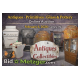 2.03 A Tremendous Collection of Antiques, Primitives, Crocks, Enamelware, & Country Decor inc. Quilt