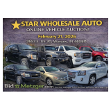 2.21 STAR WHOLESALE AUTO ONLINE VEHICLE AUCTION!  Online Vehicle Auction featuring: TRUCKS, SUVS