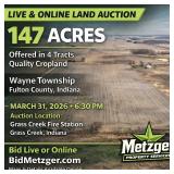 3.31 147+/- Acres of Quality Cropland, Offered in 4 Tracts! Bid Live in-person or Online! 