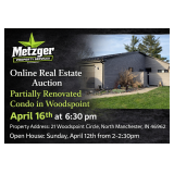 Metzger Online Real Estate Auction!   1-Story, 2 Bedroom, 1 Bath Condo in Woodspoint with Garage