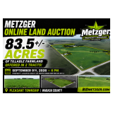 09.09.26 Metzger Online Land Auction! 83.5 Acres of Productive Tillable Farmland