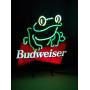 BUDWEISER NEON SIGN WITH FROG - 19" TALL X 17"