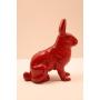 RED METAL BUNNY BANK