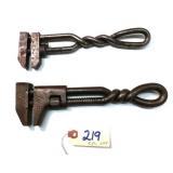 2 pc Lot 10" Acme monkey & 10" unmarked twist