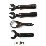 4 pc Lot single open end wrenches: 2 with steel